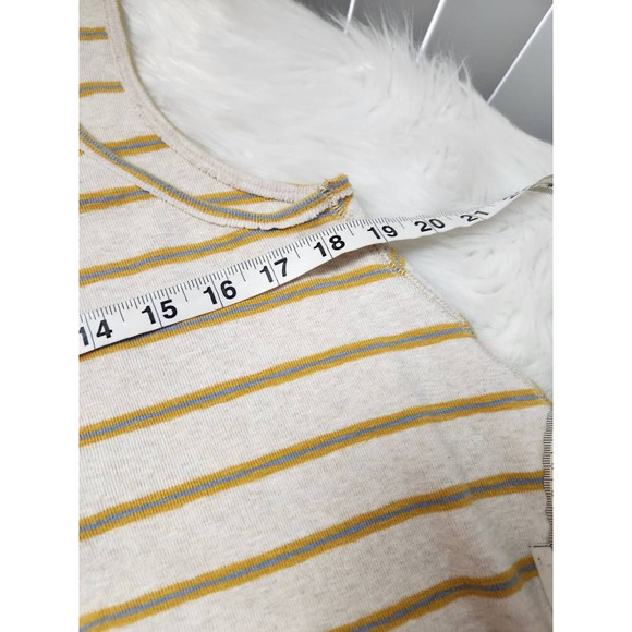 We The Free Womens Tank Top White Yellow Stripe Sleeveless Scoop Neck Stretch S - Picture 3 of 6